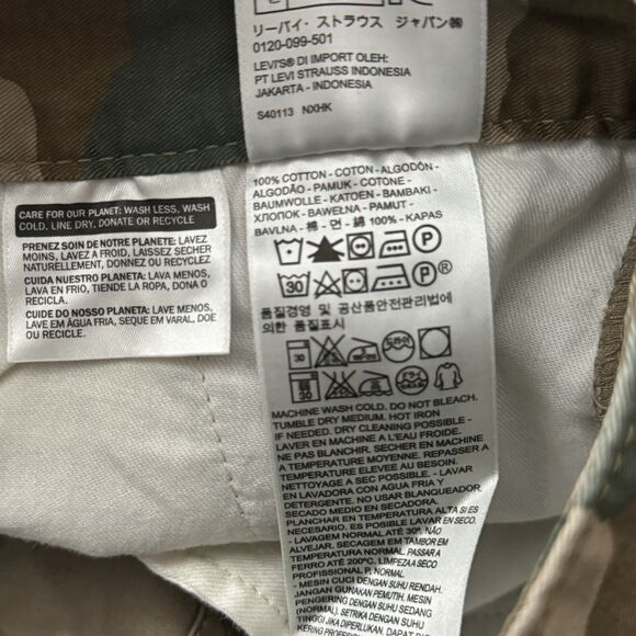 Levis Shorts Mens 32 Tan Green Camo Casual Cargo Rugged Constructed Utility - Picture 6 of 9